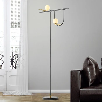

Nordic style bedroom floor lamp iron modern creative study room floor light simple coffee reading standing lamps for living room