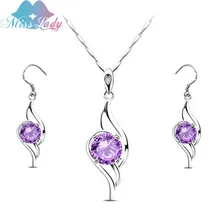 Miss Lady Refinement geometry Rhinestone Austrian Crystal Cheap Costume Jewellery Sets Crystal Pendant and Earring MLZ1079