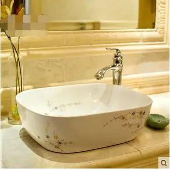 

Jingdezhen ceramic stage basin square European art basin lavatory bath the basin that wash a face