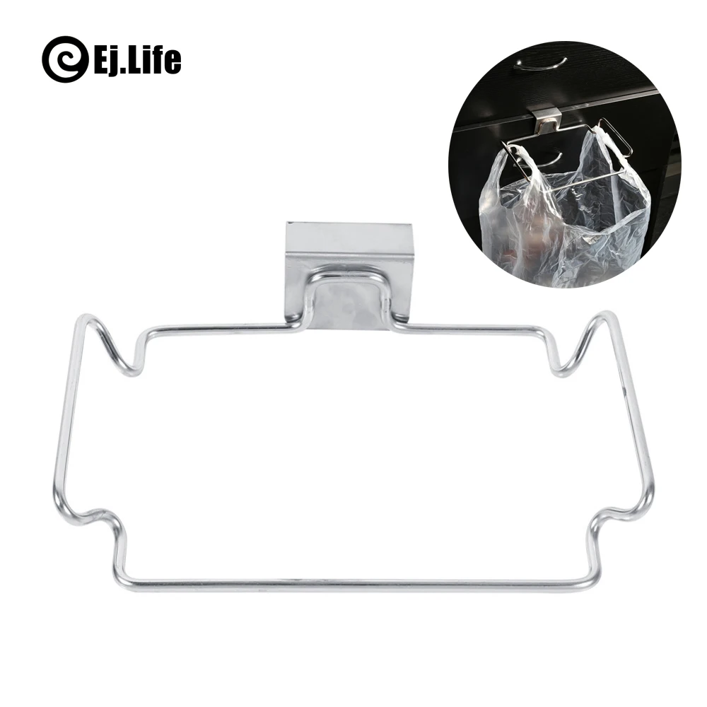 Edelstahl müllsäcke rack küche lagerhalter rack hängen küchenschrank tür zurück stil stehen mülleimer halter bin