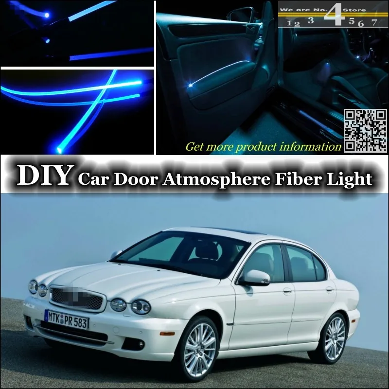 

For Jaguar X-Type X Type interior Ambient Light Tuning Atmosphere Fiber Optic Band Lights Inside Door Panel illumination Tuning