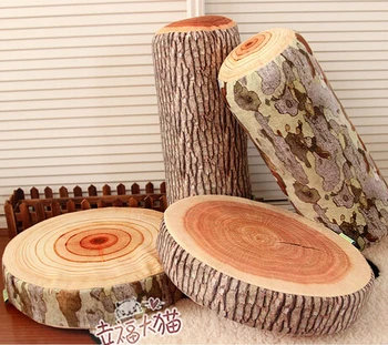 

Novelty plush tree stump wood Cylindrical soft seat cushion Wood Pillow Soft Cushion kids toys