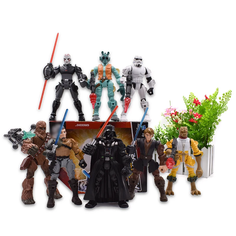 

8 styles Hero Mashers Chewbacca Bossk Darth Vader Greedo Stormtrooper Anakin Skywalker Action Figure PVC Collectible Model Toys