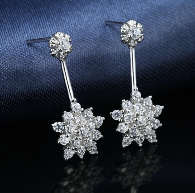 

Drop Earrings 100% Guaranteed Pure 925 Sterling Silver Earrings with CZ for Women YH4224
