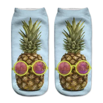 

pineapple banana print hot women wholesale boat socks