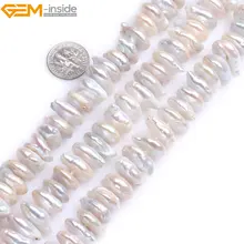Драгоценный камень-внутри натуральная плоская груша капля Белый Серый Монета Пресноводный Культивированный heishi spacer жемчуг бусины для изготовления ювелирных изделий 1" DIY