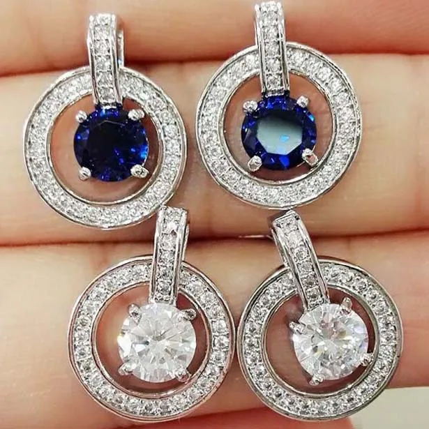 

Europe and the United States popular jewelry counters quality wild circle zircon earrings