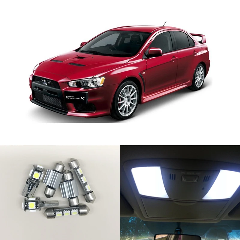 Супер белая внутренняя светодиодная посылка, наборы для Mitsubishi Lancer или Evolution X 2008-2012, автомобильный Стайлинг, внутренний автомобильный светильник, источник