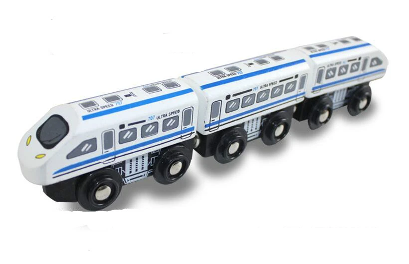 wooden high speed train