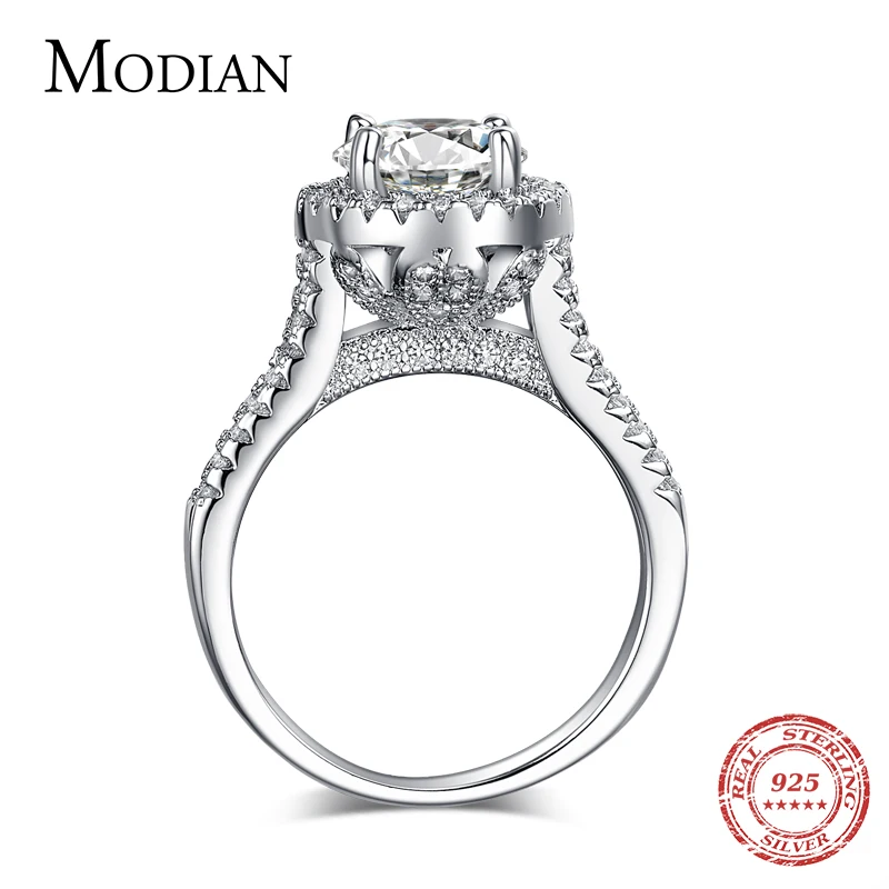 Hot sale Fashion luxus nők elkötelezettség ékszerek 925 sterling ezüst 5A ZC kristály cirkóni női esküvői ujj virág gyűrűk