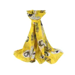 Srogem Для женщин летний цветочный крем Печатный Мягкая шифон шаль Обёрточная бумага s шарф шарфы манто femme hiver чешские Кабо