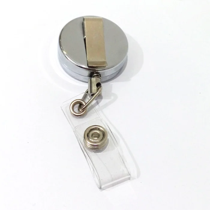 Высокое качество металла выдвижной Бейдж катушка с нержавеющая сталь веревка для Key Holder ID держатель для бейджа 1 шт. Бесплатная доставка