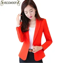 Цвета леденцов женские Бизнес костюм Демисезонный тонкий короткий пиджак, Куртка Блейзер на одной пуговице Женские повседневные топы KO394