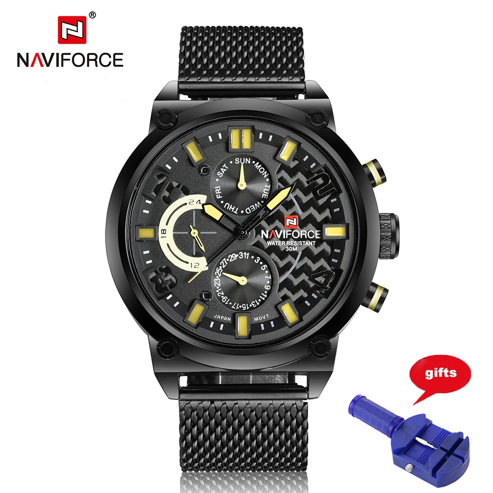 Watches Men NAVIFORCE Luxury Brand Fashion Casual Quartz Wrist watches Leather Waterproof Sports Watch Man Clock