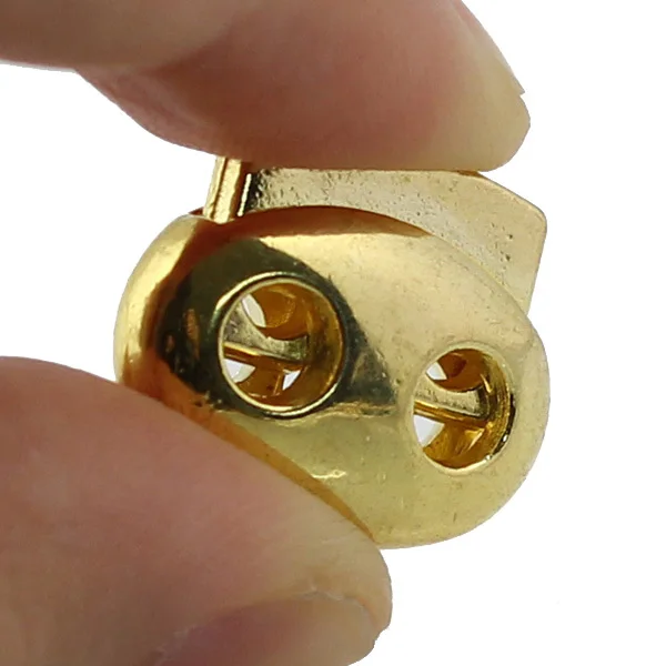 

10pcs Pack Cord Lock Toggle Stopper Bean Gold Tone Size: 18mm*15.5mm Toggle Clip NK204