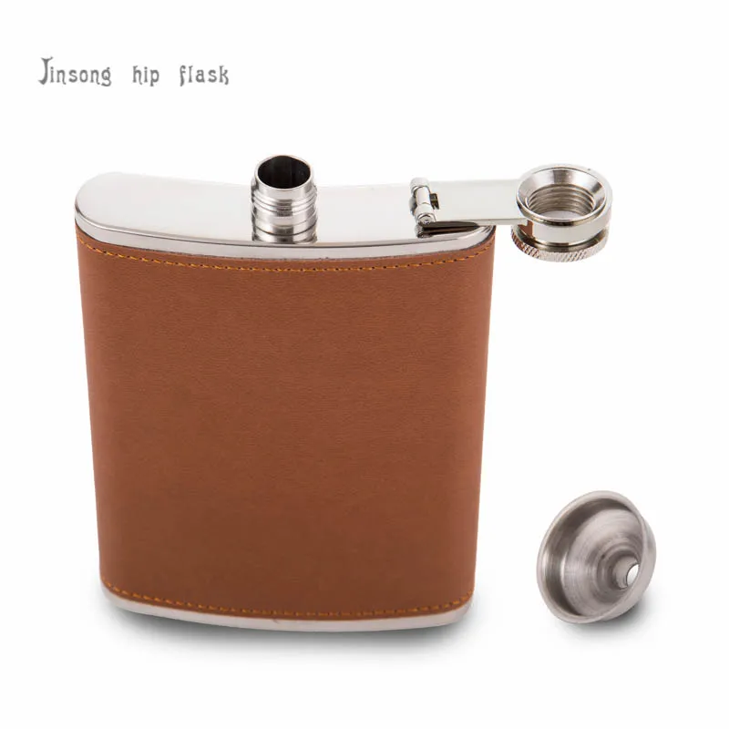 outdoor drinkware 227 ml Flask 8 oz leather hip flask Food Grade Stainless Steel drinkware Alcohol Liquor Whiskey Bottle gifts best outdoor drinkware
