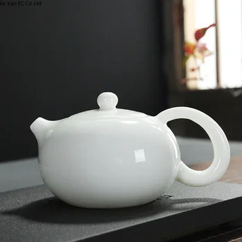 

Chinese Ceramics Dehua White Teapot Shih Kettle Ivory white handle pot Side pot Kung Fu tea set Single pot jade porcelain bowl