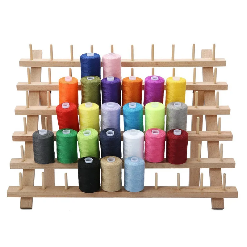 60 Axis Wood Thread Rack Spool Sewing Organizer Wood Thread Tailor Rack