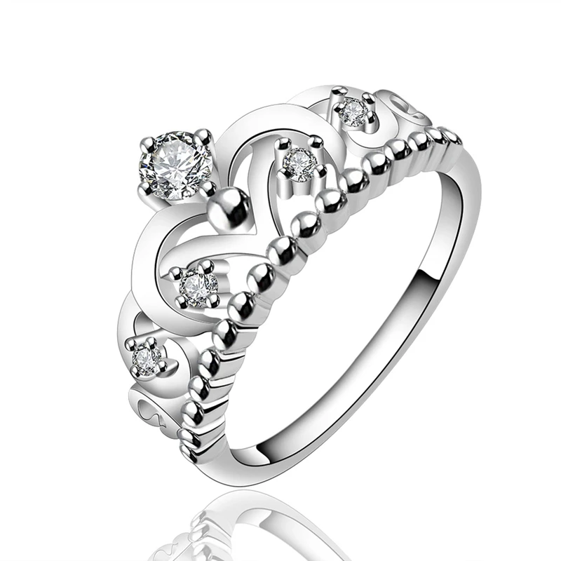 

Fetching Crown White Zircon 925 Sterling Silver Ring For Women US# Size #6 / #7 / #8 / #9 M03-J2036