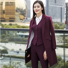 Модные стили весна осень женские блейзеры костюмы униформа дизайн деловые костюмы с длинной ветровкой для дам офис