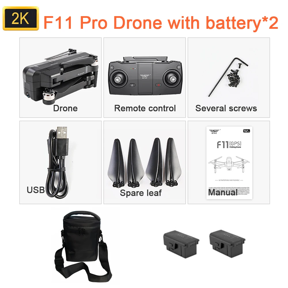 F11 PRO gps Дрон с Wifi FPV 1080 P/2 K HD камера F11 бесщеточный Квадрокоптер 25 минут время полета складной Дрон Vs SG906 E58 - Цвет: SET 12