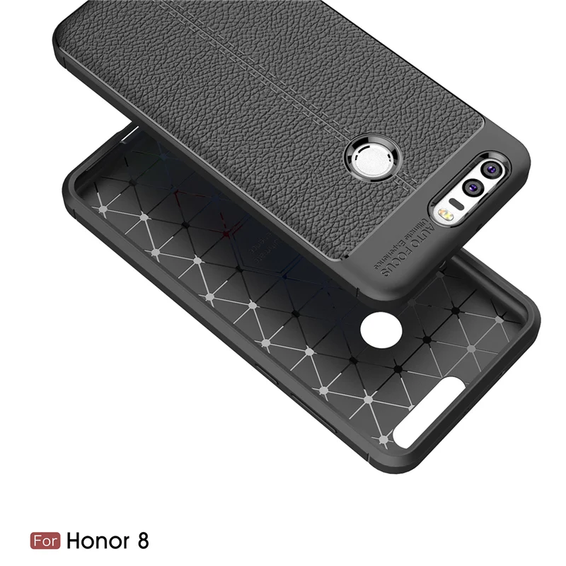 Силиконовый чехол личи кортекс для huawei Honor 8 funda hoesje lychee кожаный Матовый Мягкий ТПУ