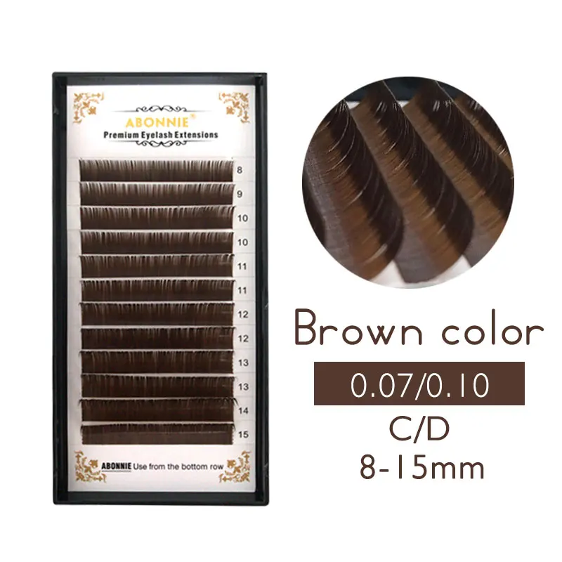 

Abonnie 12rows,brown color eyelash extension,Mink Eyebrow Extensions light brown color maquiagem cilios