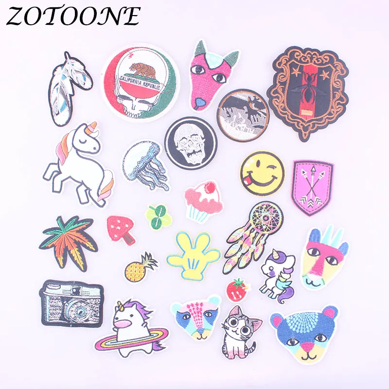 ZOTOONE Единорог Камера нашивки ананасы железа на патчи для одежды животных Вышитые