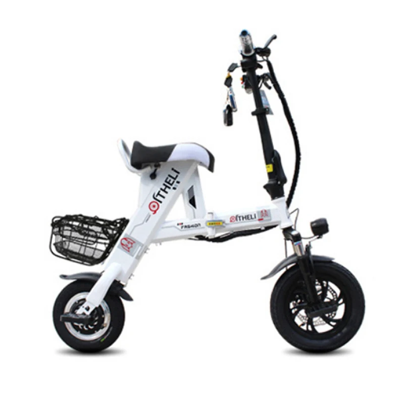 Складной электрический велосипед родитель-ребенок электрический велосипед 12 дюймов 2 человек складной портативный ebike литиевая батарея электрический велосипед - Цвет: white 20ah battery