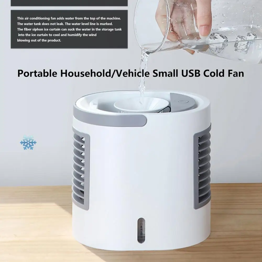 

380ml Mini Air Conditioner USB Portable 7 Color Light Desktop Cooling Fan Air Humidifier Purifier Summer Cooler for Office Home