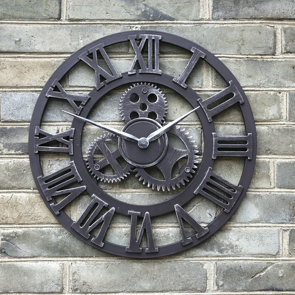 Handmade Oversized Large Retro Art Vintage Big Decorative Wall Clock