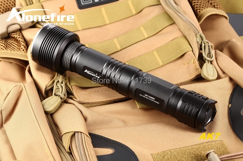 AloneFire AK7 3 x CREE XM-L U2 светодиодный фонарь 3480LM 5 режимов высокой мощности с удлинительной трубкой для 1/2x26650 батарей