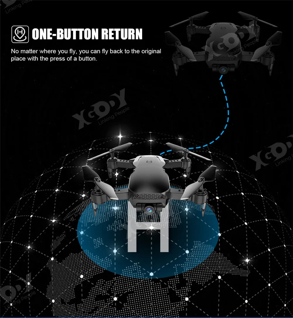 XGODY Радиоуправляемый квадрокоптер с двойной камерой 1080P HD Selfie 2,4G WiFi FPV камера Дрон Профессиональный уличный мини-вертолет с дистанционным управлением