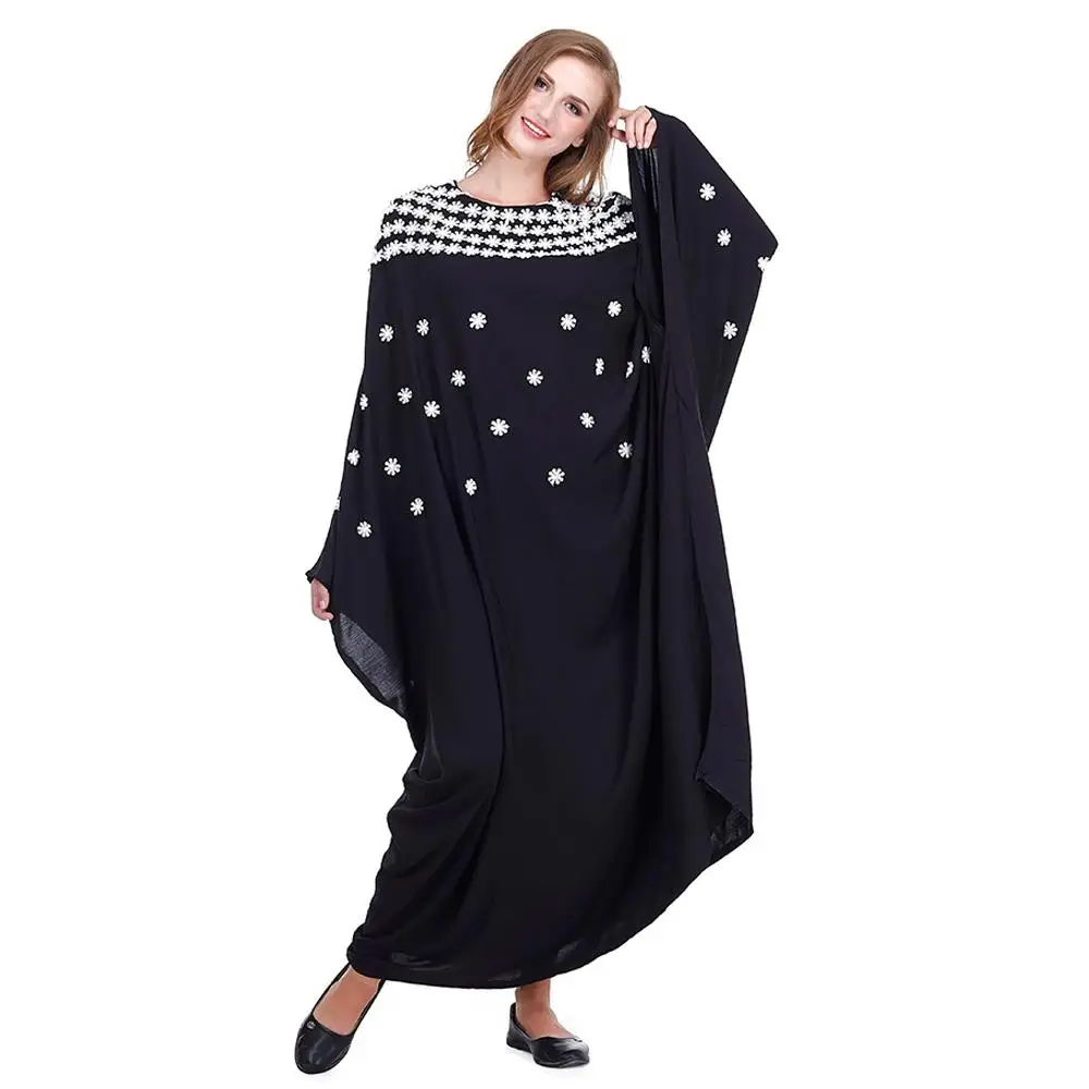 Дубай Для женщин Длинные Макси платье с крыльями летучей мыши, без рукавов, платье Исламская мусульманское платье Абаи свободный халат кафтан Ближний Восток в турецком, арабском стиле платье "Рамадан"