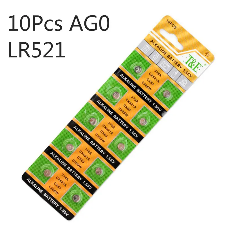 

Big Discount 10Pcs/Lot New LONG LASTING 379 SR521SW D379 SR63 V379 AG0 Watch Battery Button Coin Cell