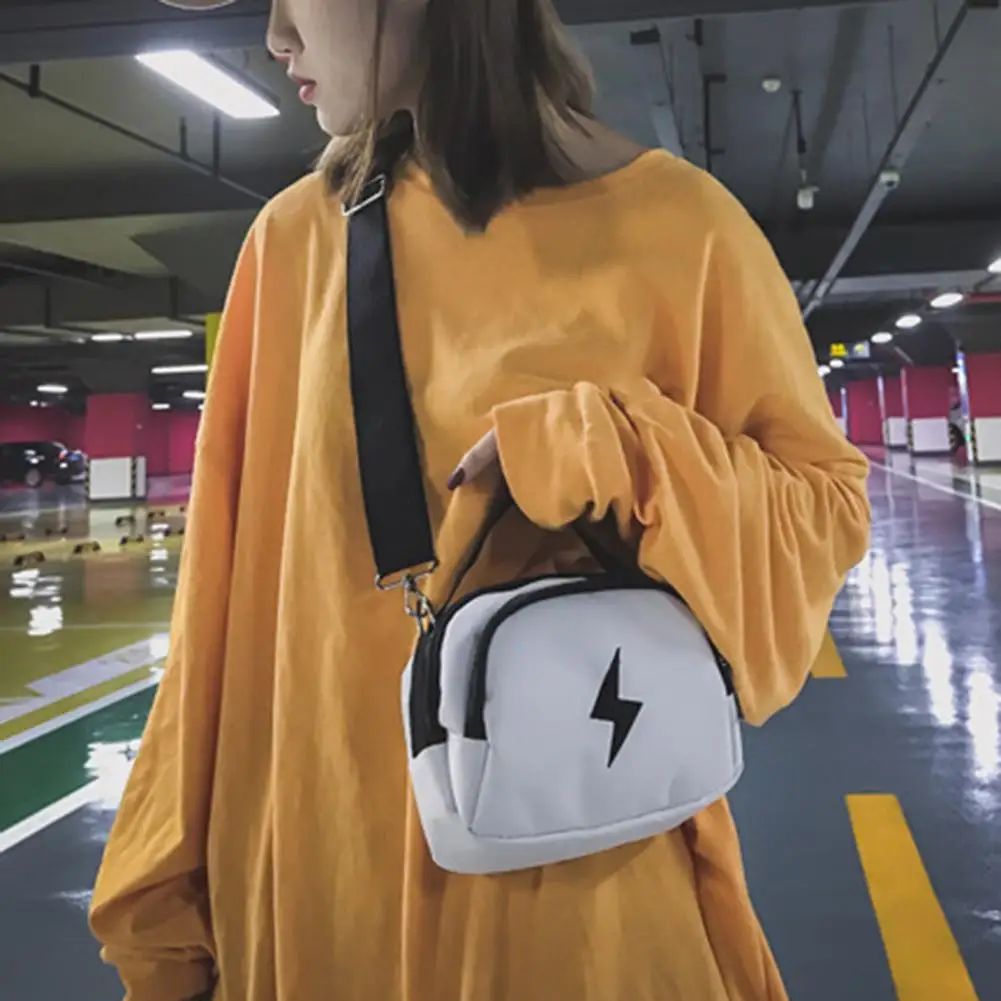

Casual Women Lightning Print Square Zipper Tote Small Crossbody Shoulder Bag