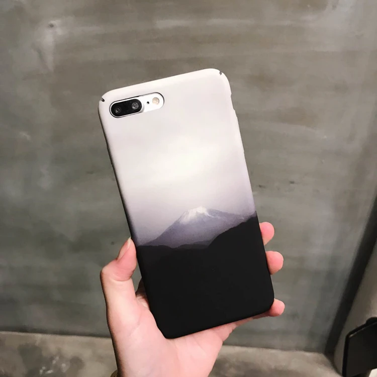 

Fashion Space Eclipse of the Moon Pattern Cover For iphone 6 Case For iphone 6S 7 7 Plus Hard PC Phone Cases Mount Fuji Capa NEW