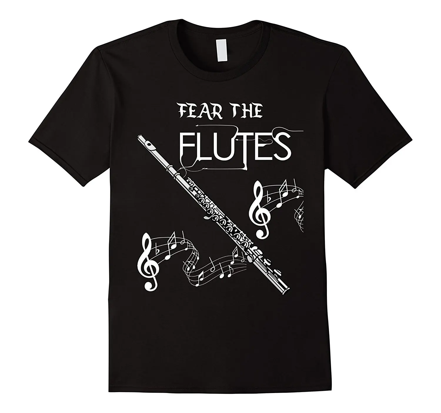 Flute Music Gift Shirt Fear The Flutes Marching Band Tee Round Neck