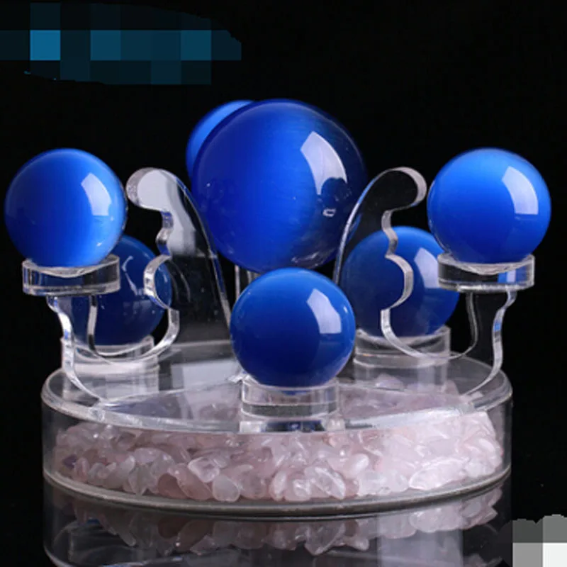 

Natural blue opal ball ornaments seven array