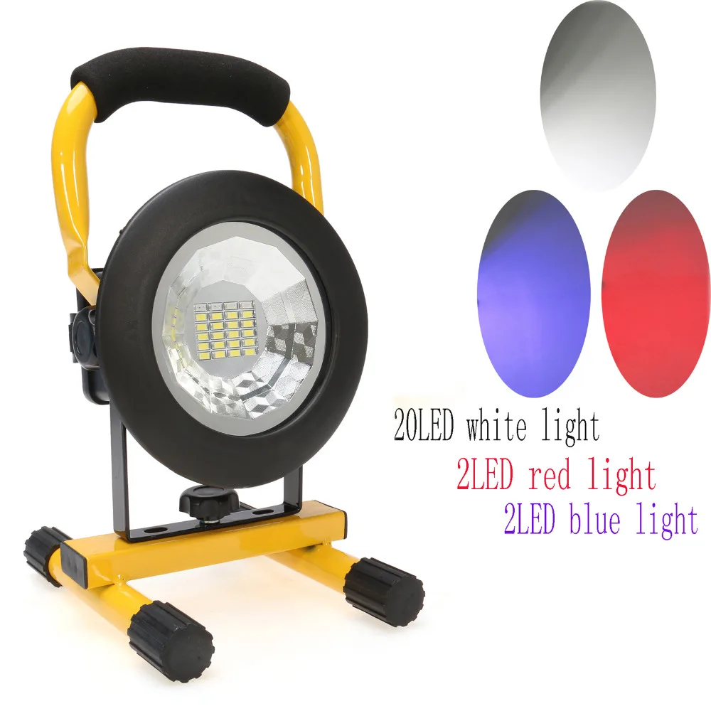 IP65 3 Modes 24LED Floodlight 30W Portable Rechargeable Cordless Flood