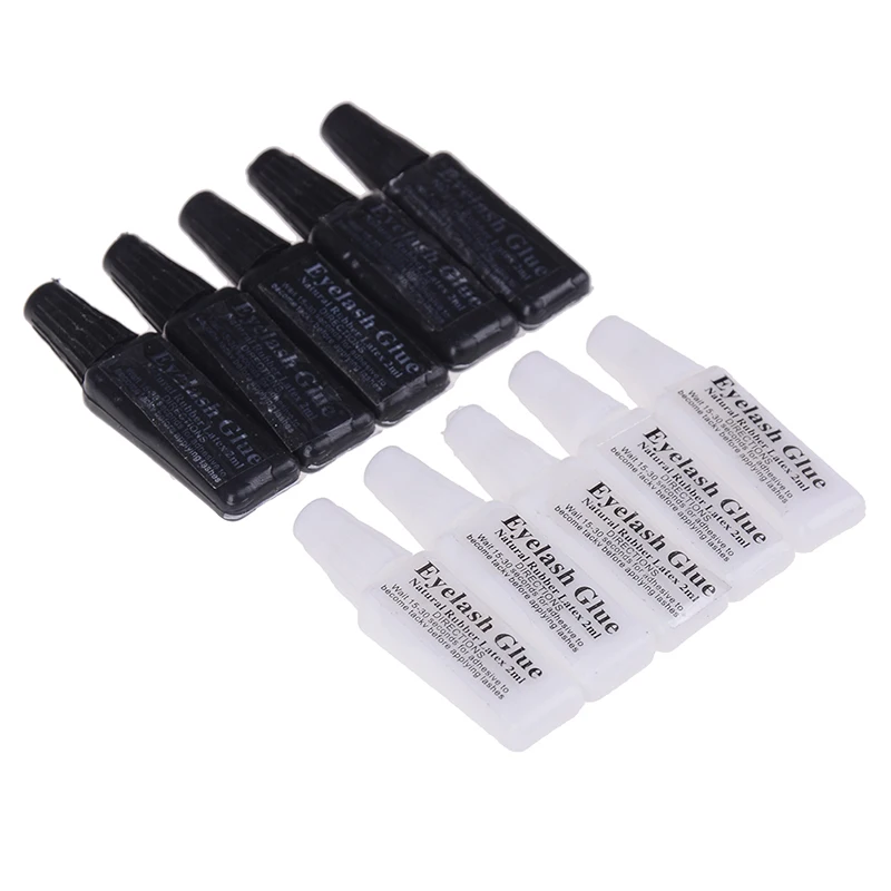 

5 Pcs 2 ml Eyelash glue plastic tube flat Travel black false eyelashes glue makeup tool Hot Sell