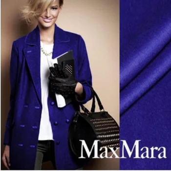 

Short - Woolen Cashmere Wool Coat Fabrics Navy Blue Winter