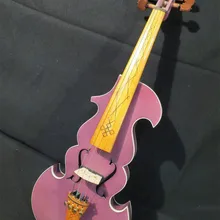 Красивая фиолетовая лучшая модель 4/4 электрическая скрипка+ акустическая скрипка#8758