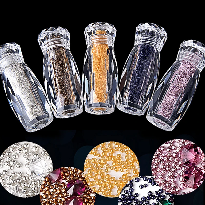 1 бутылка мини бисер "икра" хрустальные крошечные Стразы стеклянные микро бусины для ногтей DIY Красочные 3D блестящие украшения для ногтей