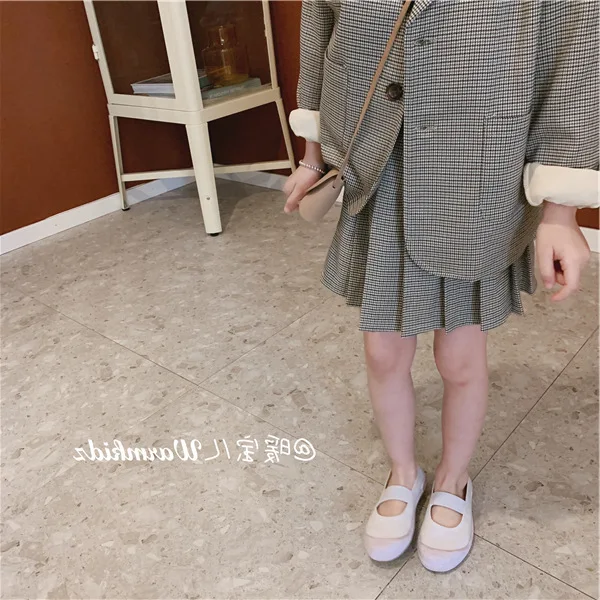 2pcs Kids Suits for Girls Kids Blazers Jackets+plaid Skirts Kids Girls Outerwear Jackets Set Girl Set Clothes Blazers Coat