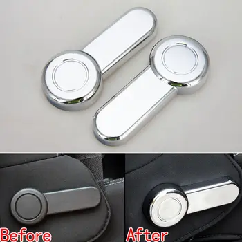 

BBQ@FUKA 2x Chrome ABS Car Interior Seat Remove Adjust Button Control Switch Trim Cover Styling Sticker Fit For Jeep Wrangler