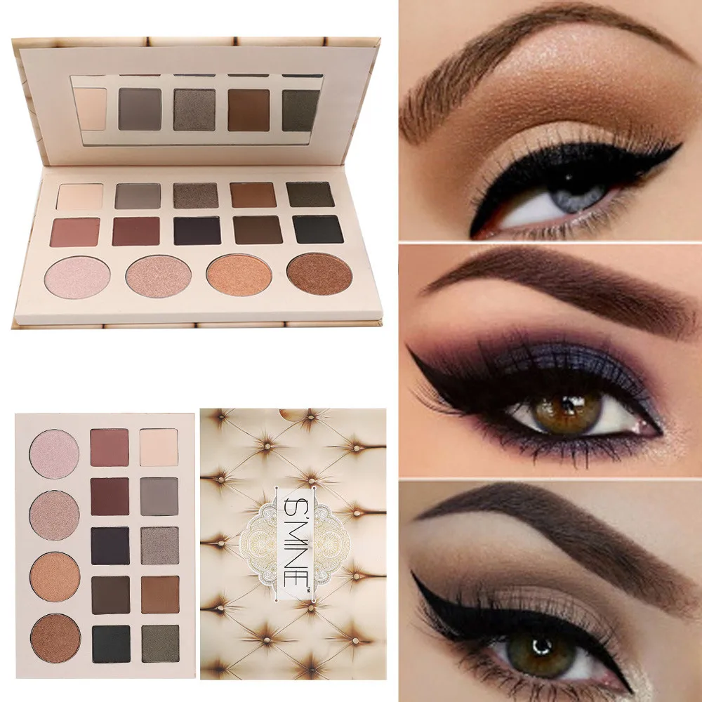 

14 Colors Shimmer Matte Eyeshadow Makeup Paletter Nude Natural Waterproof Glitter Shining Eye Shadow Powde Cosmetic 5.14