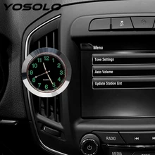 YOSOLO, автомобильные часы, украшение автомобиля, мини, черный, серебристый, кварцевые, для автомобиля, Стайлинг, украшения для автомобиля, дома, автомобиля, вентиляционное отверстие, часы, часы