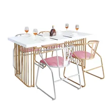 Нордический прочный серебряный золотой железный стул косметический стул красивый стул для маникюра с удобной подушкой 53*53*74 см