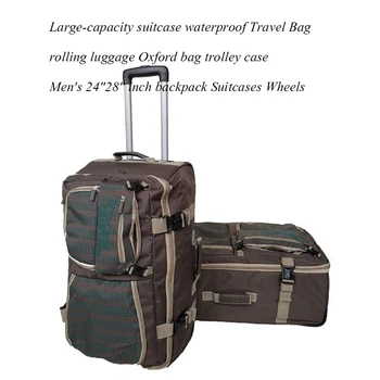 

Waterproof Travel Bag Large-capacity folding Suitcases Wheels Women Rolling Luggage Handbag 24/28inch Man backpack trolley case
